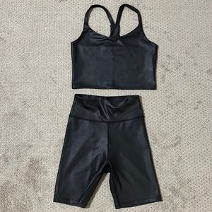 Black Faux Leather Set